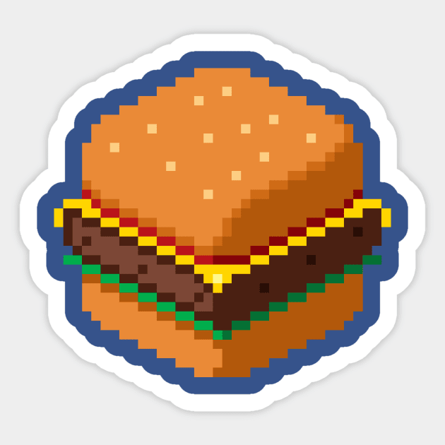 Isometric Pixel Art Cheeseburger Sticker by PXLFLX